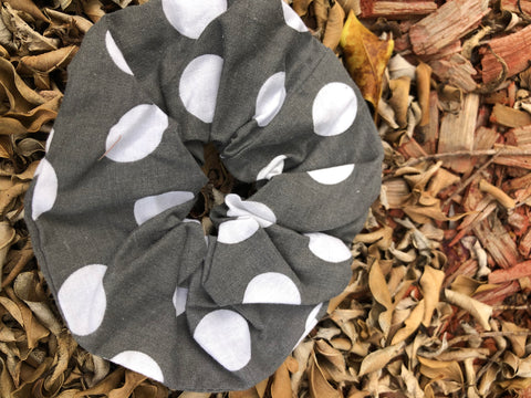 Scrunchies - Black with white dots