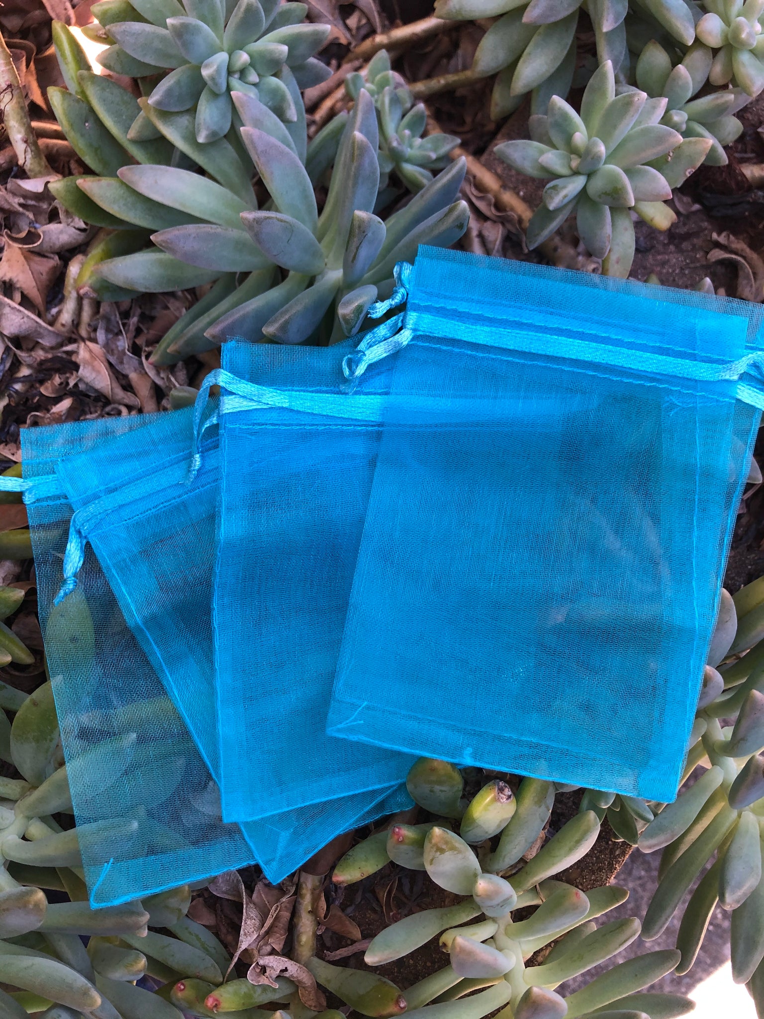 Organza Bags Small - Lake Blue 50 Pack