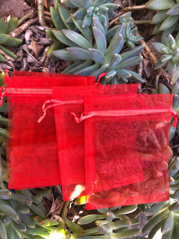 Organza Bags Small - Red 10 Pack