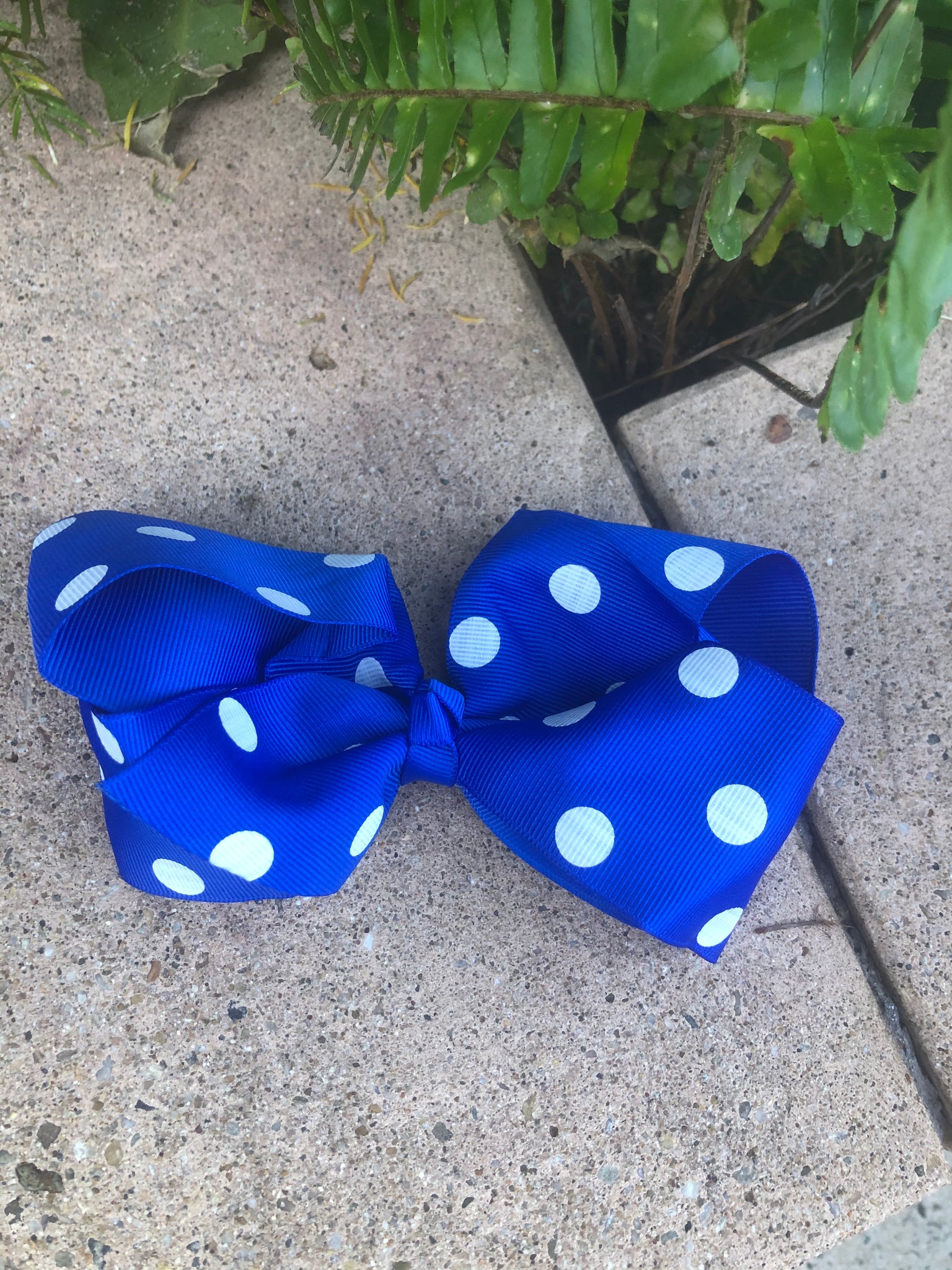 Large Bow - Blue White Spots