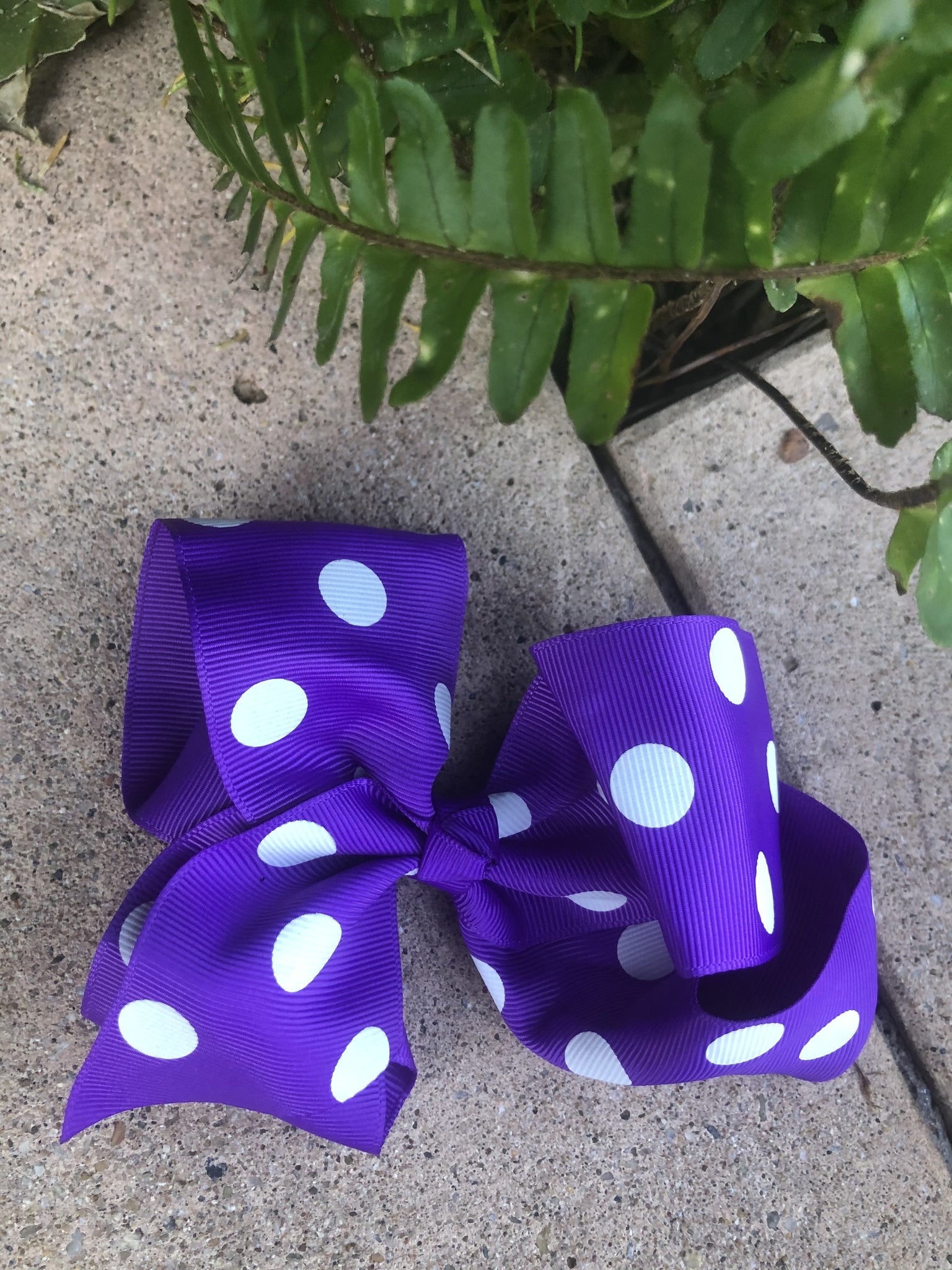 Large Bow - Purple White Spot