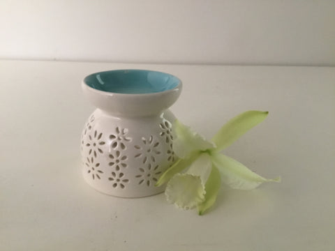 Blue Flower Cutout Oil Burner