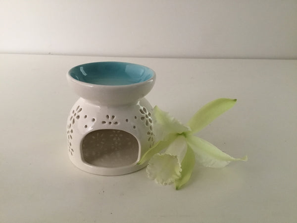 Blue Flower Cutout Oil Burner