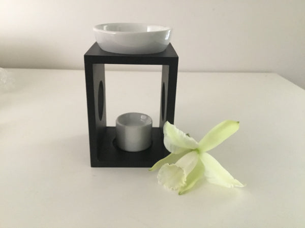 Olympus Matt Black Wooden Oil Burner